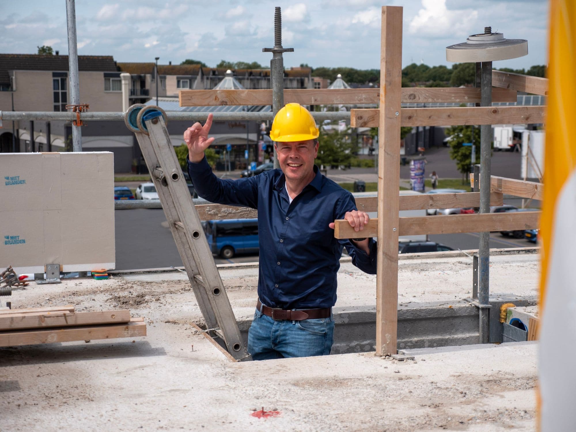 Frank Haarlink op een bouwproject